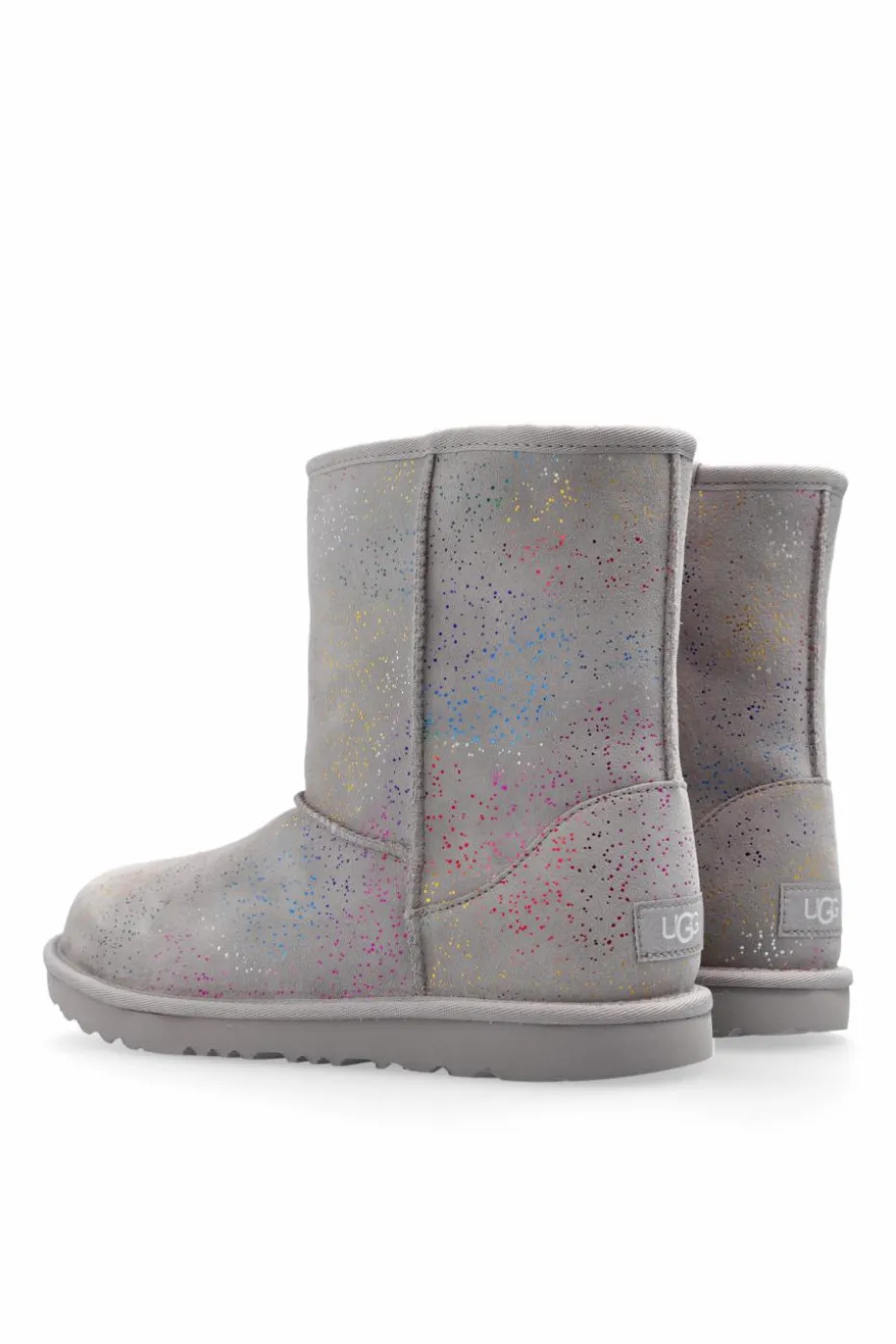 UGG Kids SZARY Śniegowce `T Classic II Shimmer Sky`