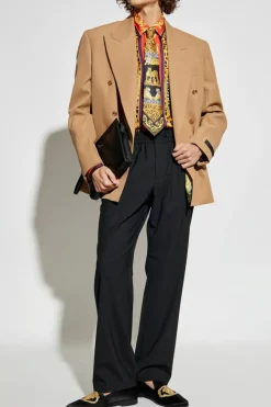 Versace beżowy Dwurzędowa marynarka