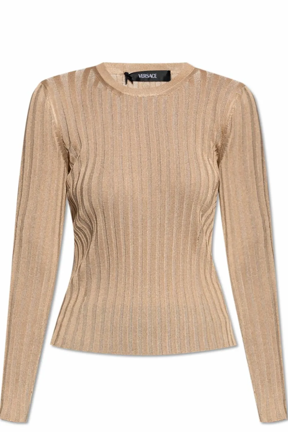 Versace beżowy Prążkowany top