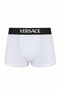 Versace BIAŁY Bawełniane bokserki z logo