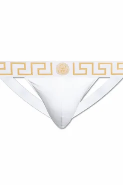 Versace BIAŁY Bawełniane jockstrapy