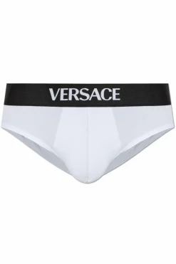 Versace BIAŁY Bawełniane slipy z logo