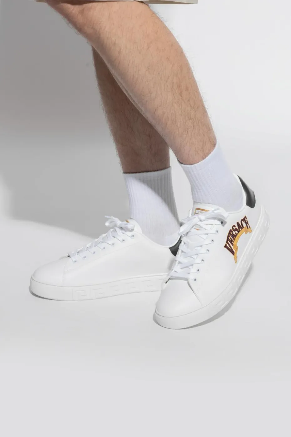 Versace BIAŁY Buty sportowe z wyszytym logo