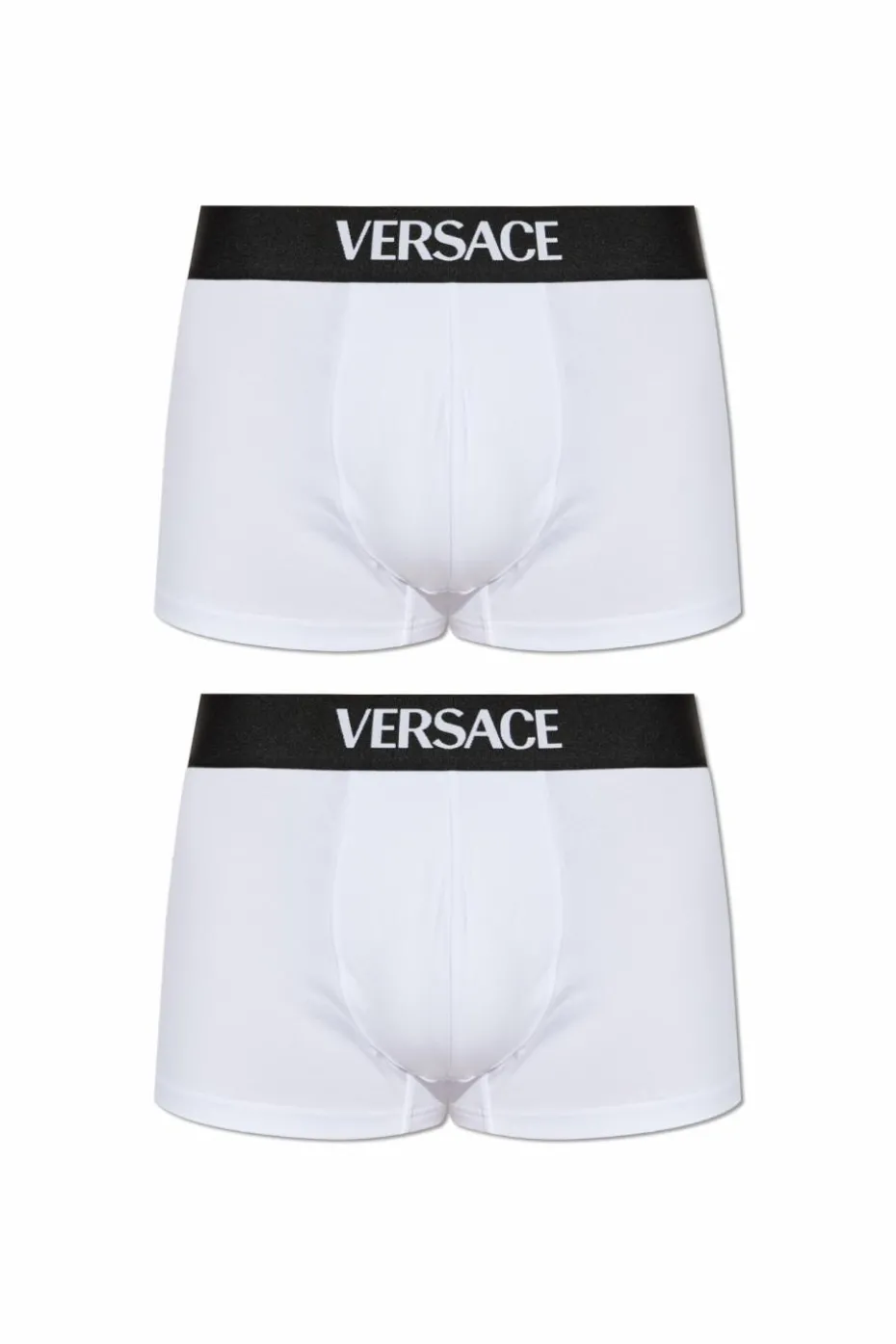 Versace BIAŁY Dwupak bawełnianych bokserek z logo