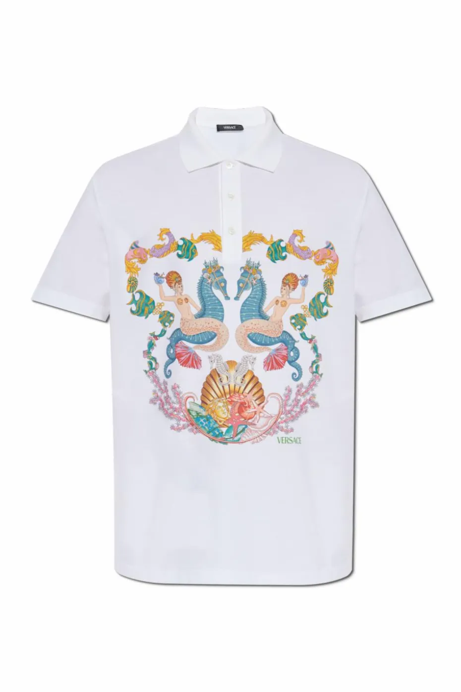Versace BIAŁY Polo z logo