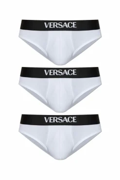 Versace BIAŁY Trójpak slipów z logo