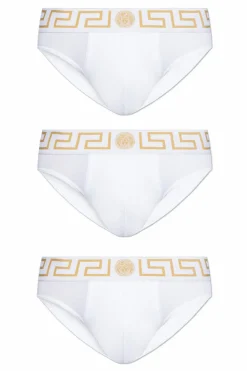 Versace BIAŁY Trójpak slipów z logo