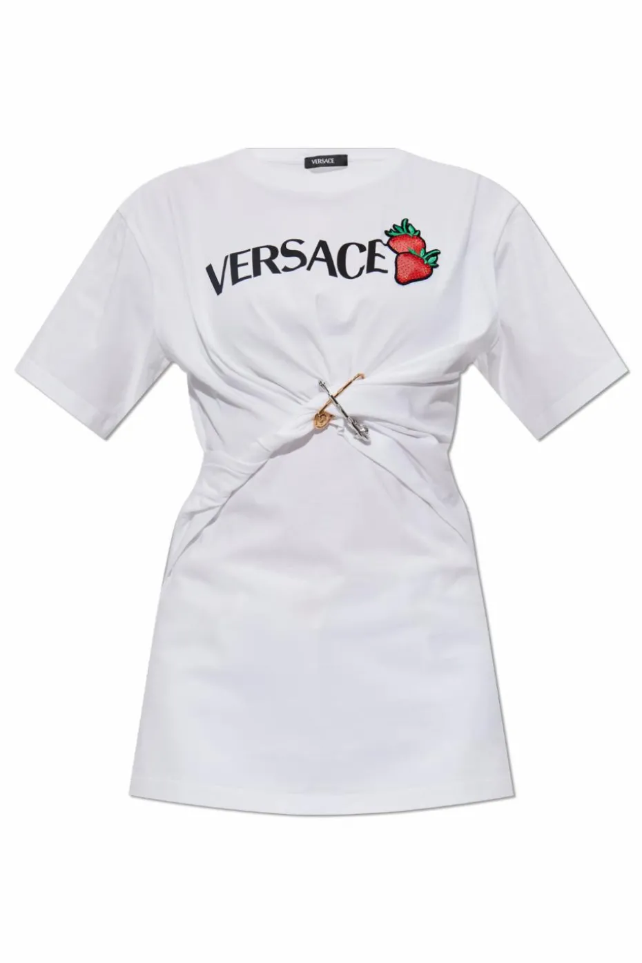 Versace BIAŁY T-shirt z aplikacjami