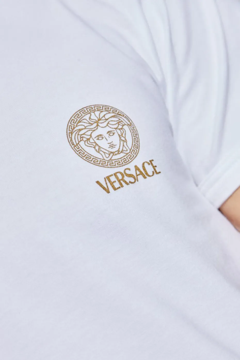Versace BIAŁY T-shirt z logo