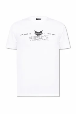 Versace BIAŁY T-shirt z nadrukiem