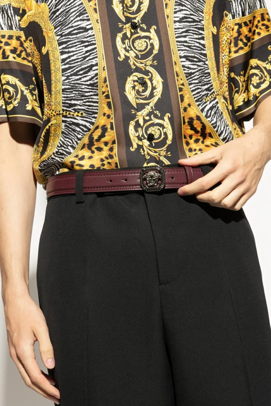 Versace BORDO Skórzany pasek