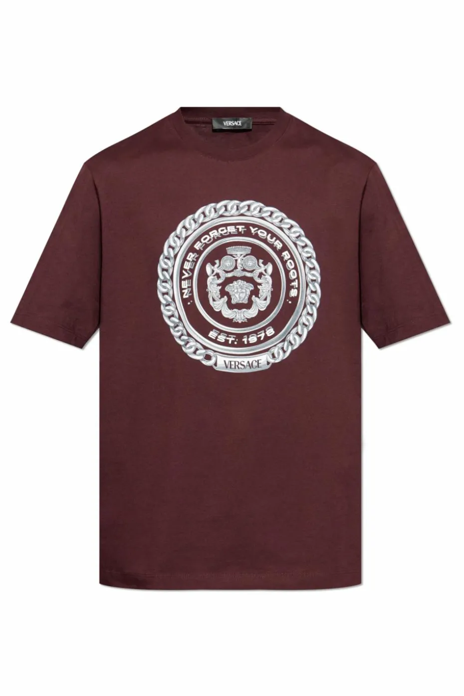 Versace BORDO T-shirt z nadrukowanym logo