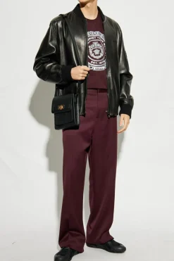 Versace BORDO T-shirt z nadrukowanym logo
