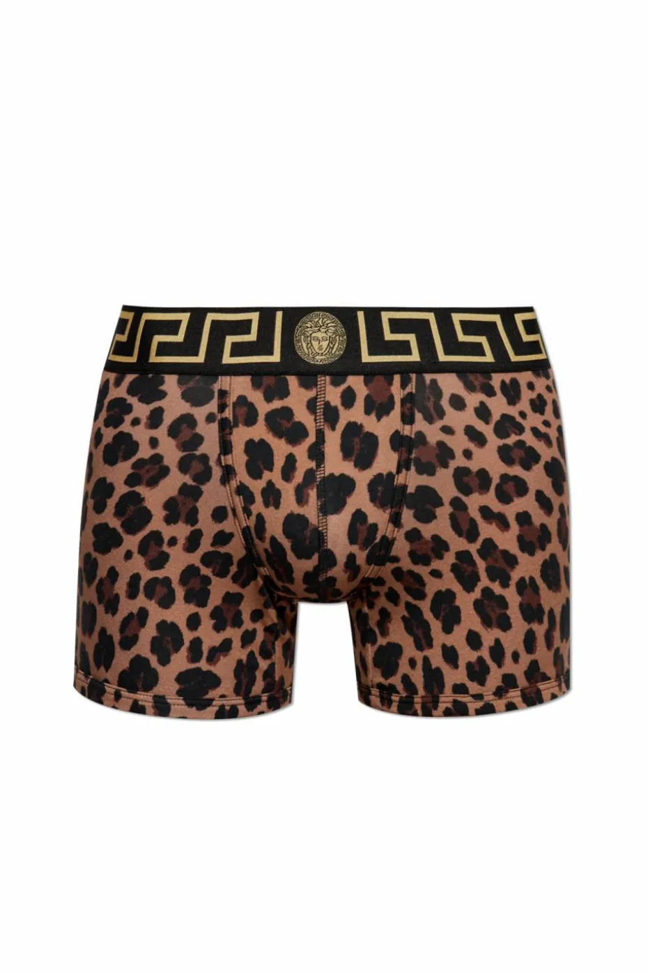 Versace BRĄZOWY Bokserki z motywem zwierzęcym