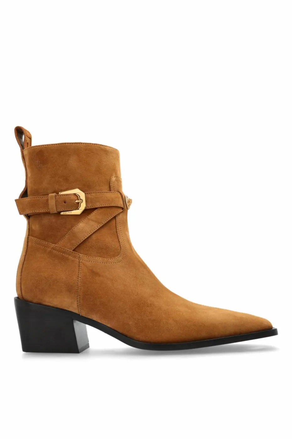 Versace BRĄZOWY Zamszowe botki