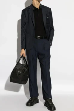 Versace CZARNY Bawełniane polo