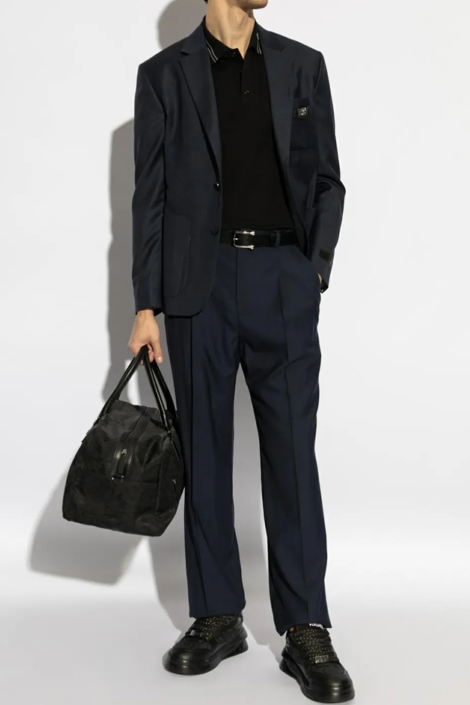 Versace CZARNY Bawełniane polo