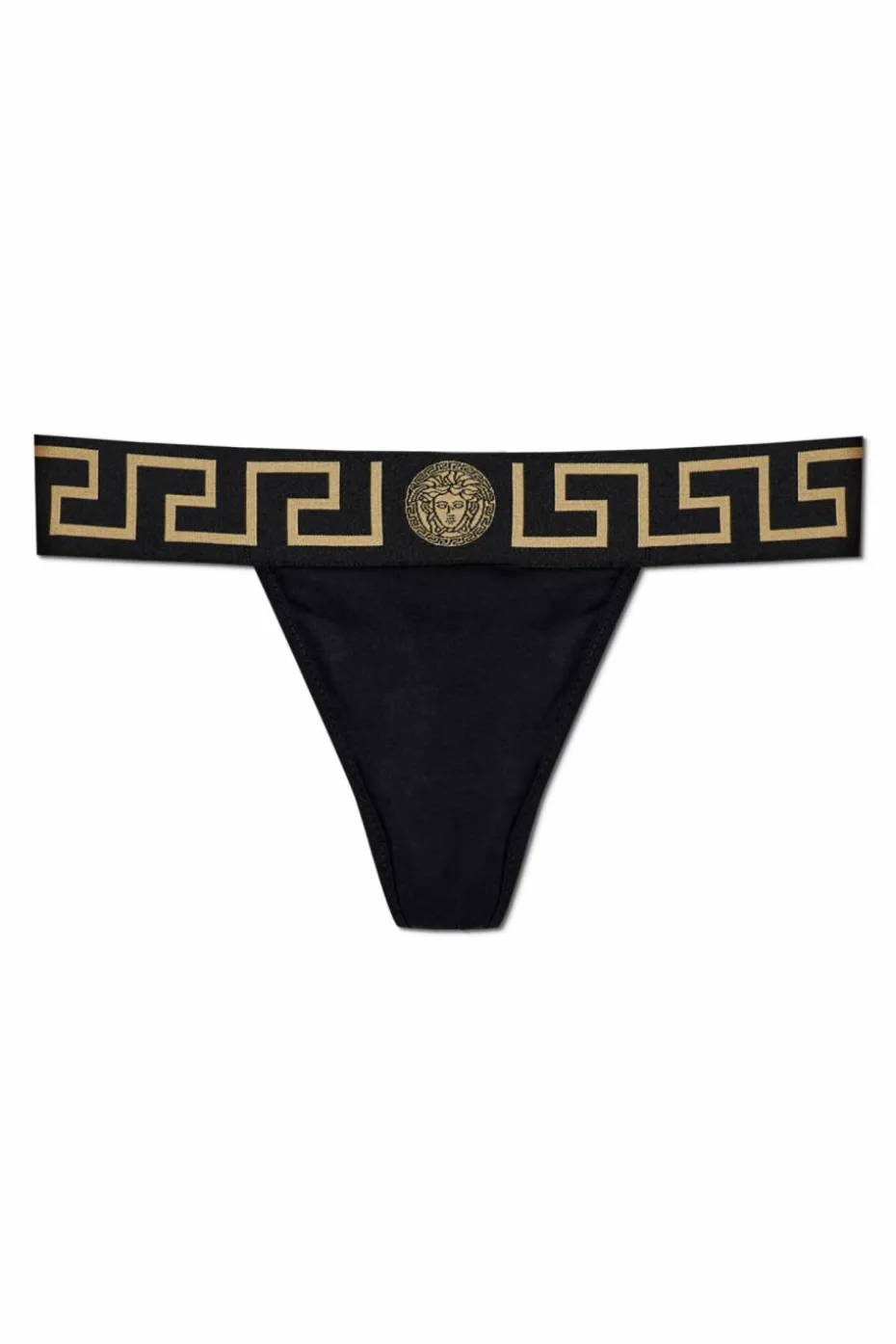 Versace CZARNY Bawełniane stringi