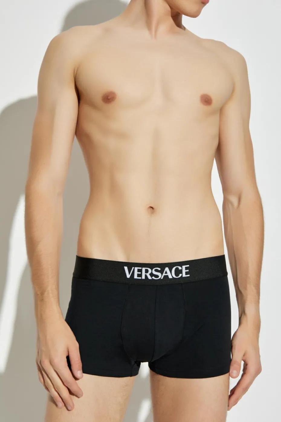 Versace CZARNY Bawełniane bokserki z logo