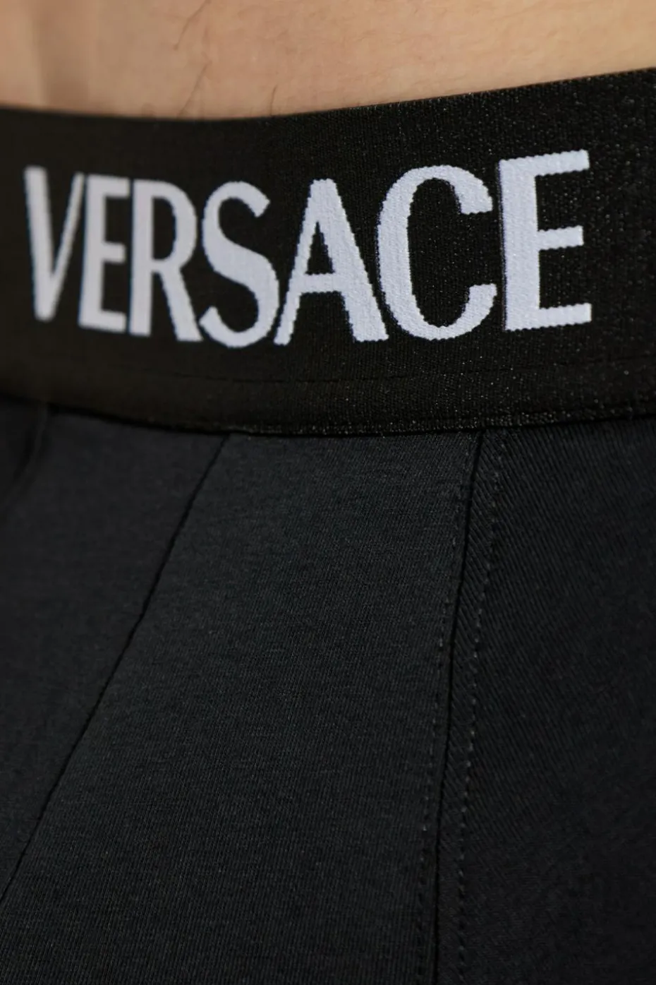 Versace CZARNY Bawełniane bokserki z logo