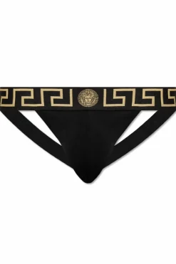 Versace CZARNY Bawełniane jockstrapy