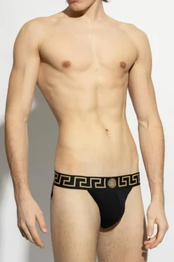 Versace CZARNY Bawełniane jockstrapy