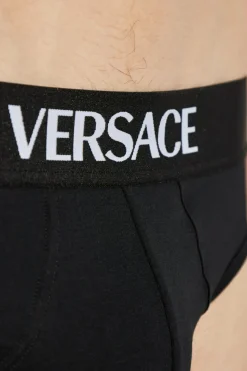 Versace CZARNY Bawełniane slipy z logo