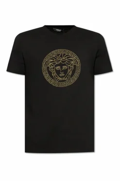 Versace CZARNY Bawełniany t-shirt