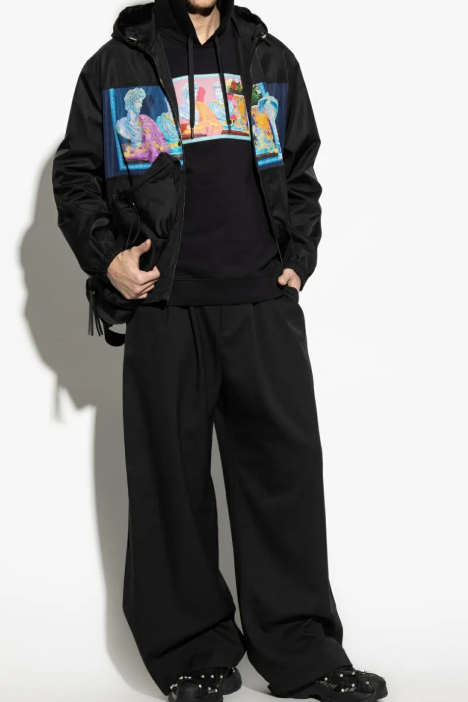Versace CZARNY Bluza z kapturem
