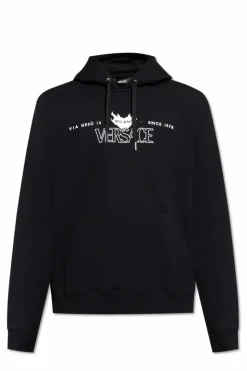 Versace CZARNY Bluza z kapturem