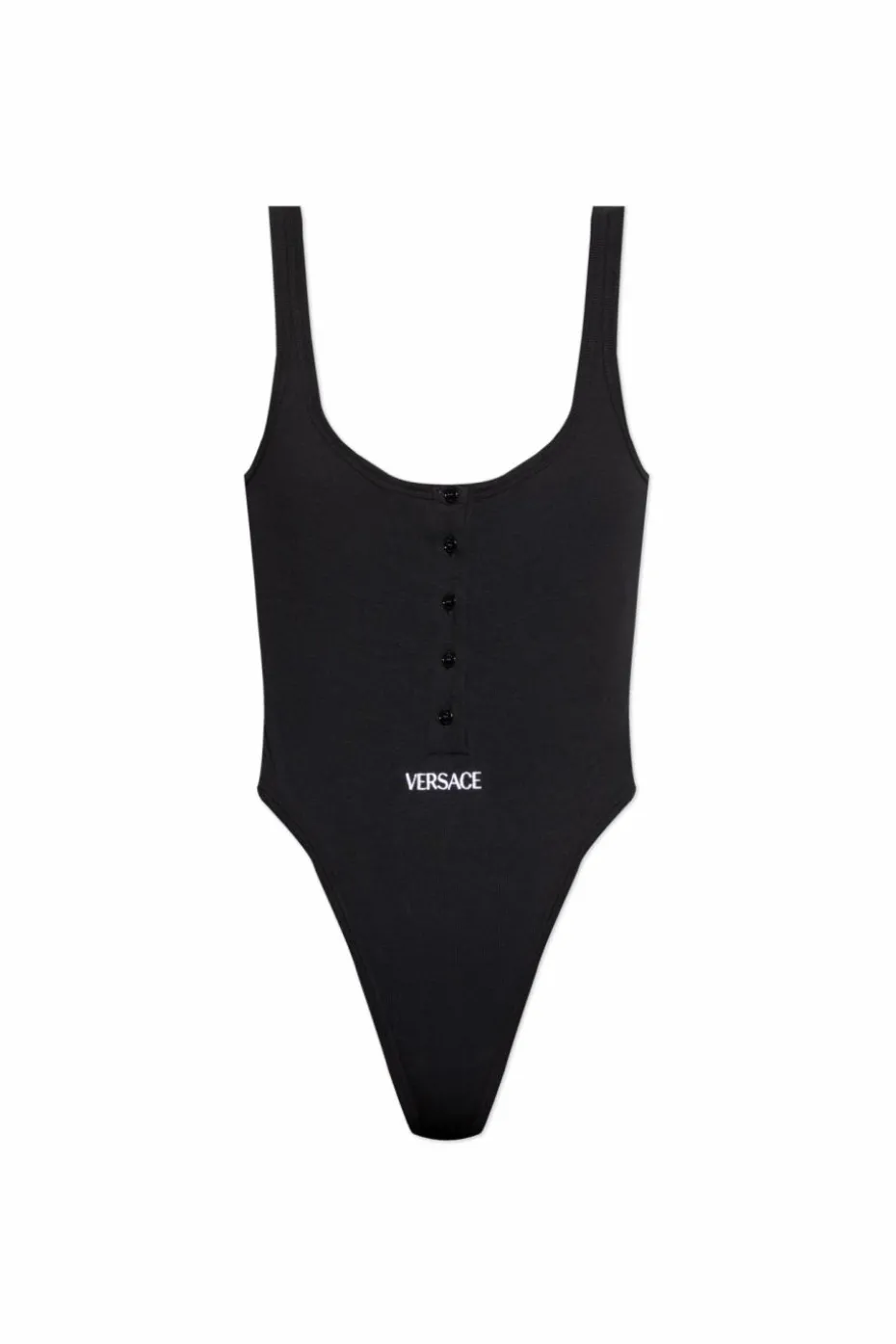 Versace CZARNY Body z wyszytym logo