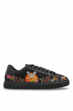 Versace CZARNY Buty sportowe z kolorowym nadrukiem