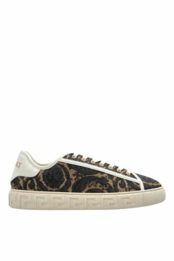 Versace CZARNY Buty sportowe z lureksową nicią