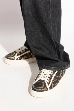 Versace CZARNY Buty sportowe z lureksową nicią