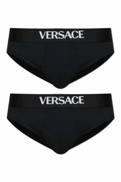 Versace CZARNY Dwupak bawełnianych slipów