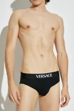 Versace CZARNY Dwupak bawełnianych slipów