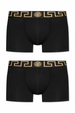 Versace CZARNY Dwupak bokserek z logo
