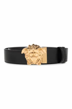 Versace CZARNY Dwustronny pasek