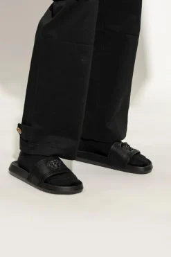 Versace CZARNY Gumowe klapki