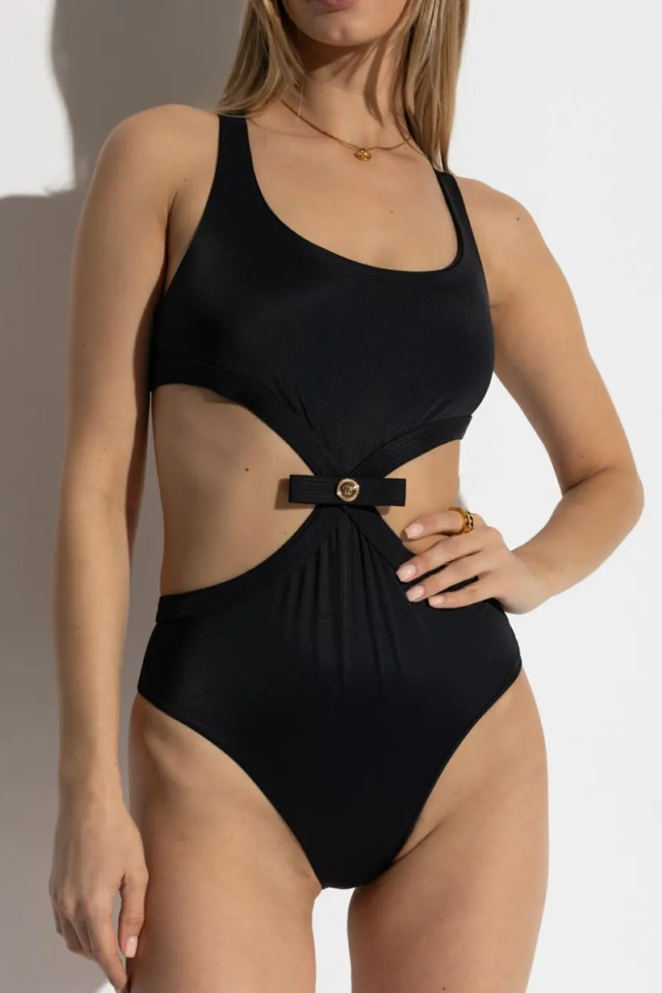 Versace CZARNY Jednoczęściowy kostium kąpielowy