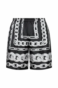Versace CZARNY Jedwabne szorty