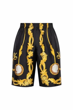 Versace CZARNY Jedwabne szorty