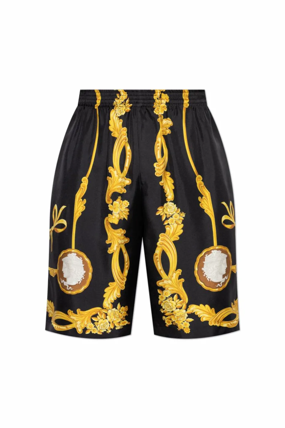 Versace CZARNY Jedwabne szorty