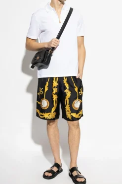 Versace CZARNY Jedwabne szorty
