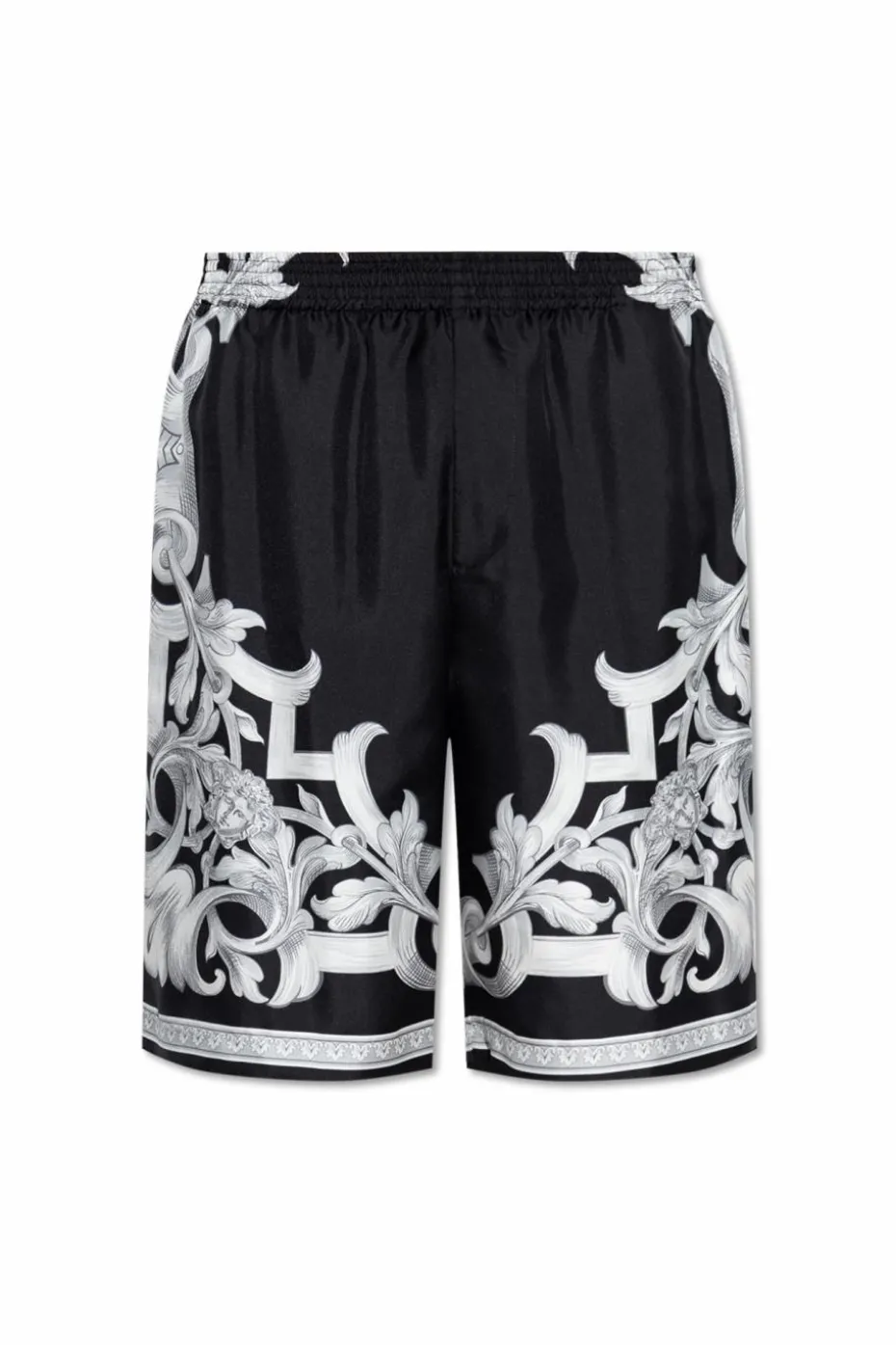 Versace CZARNY Jedwabne szoty z nadrukiem `Architectural Baroque`
