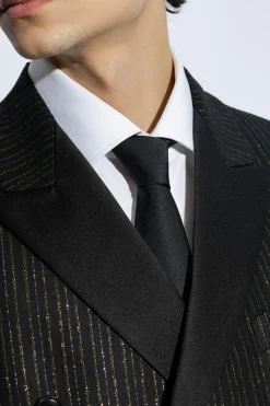 Versace CZARNY Jedwabny krawat