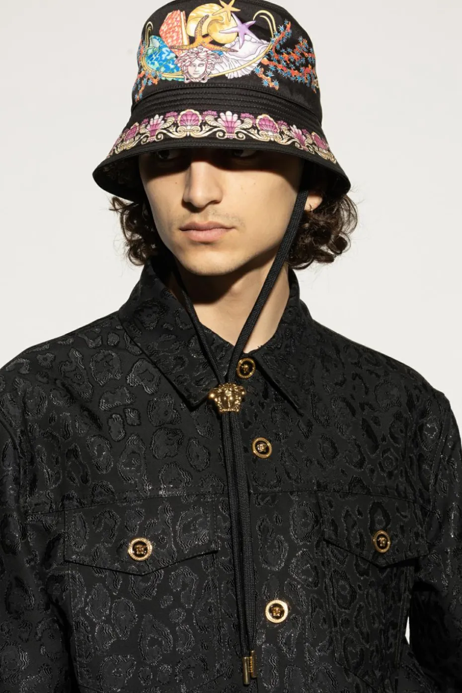 Versace CZARNY Kapelusz z nadrukiem