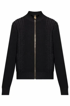Versace CZARNY Kardigan ze stójką