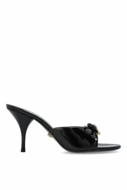 Versace CZARNY Klapki na obcasie
