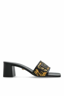 Versace CZARNY Klapki na obcasie